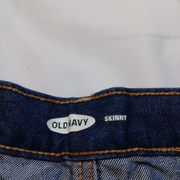 Old Navy Skinny Jeans Straight Leg Adjstble Waist Clssic Blue Denim Girls sz: 14 - Picture 3 of 4